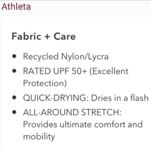 Athleta Bondi Bra Cup Tankini Swim Tank Black UPF 50+‎ Beach Vacation 32 B/C - Picture 9 of 11